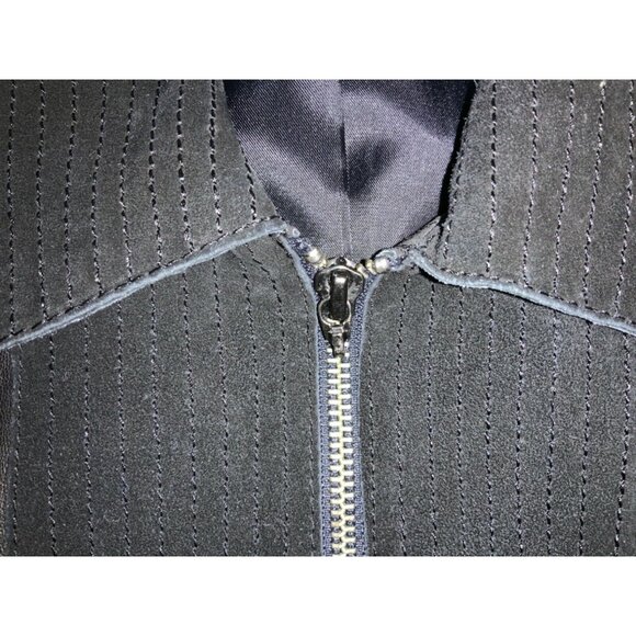 Classiques Entier Black Leather Jacket With Zip Front & Suede Panels Size 16 - Picture 4 of 7